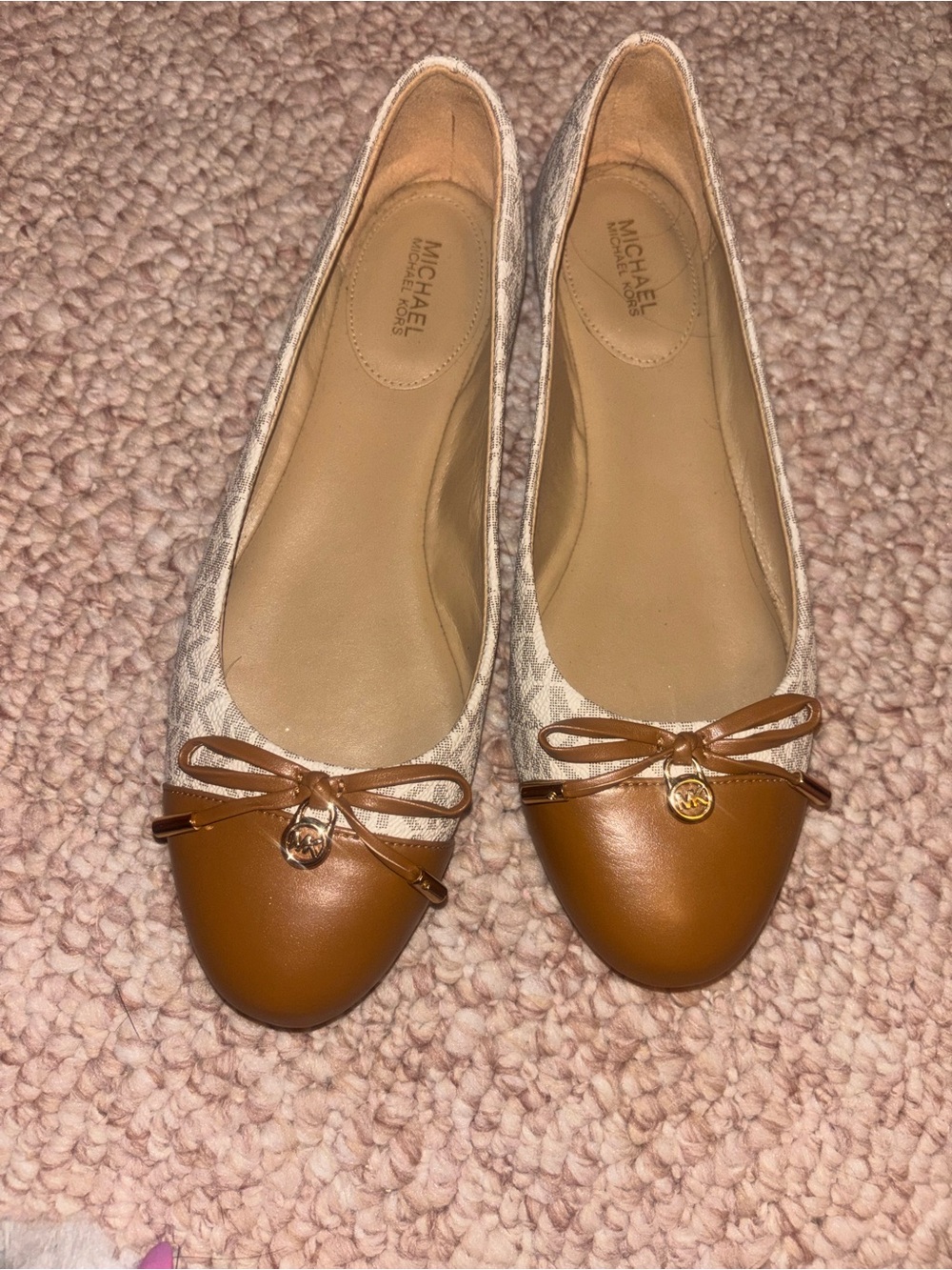 MICHAEL Michael Kors  Logo Cap-Toe Ballet Flats